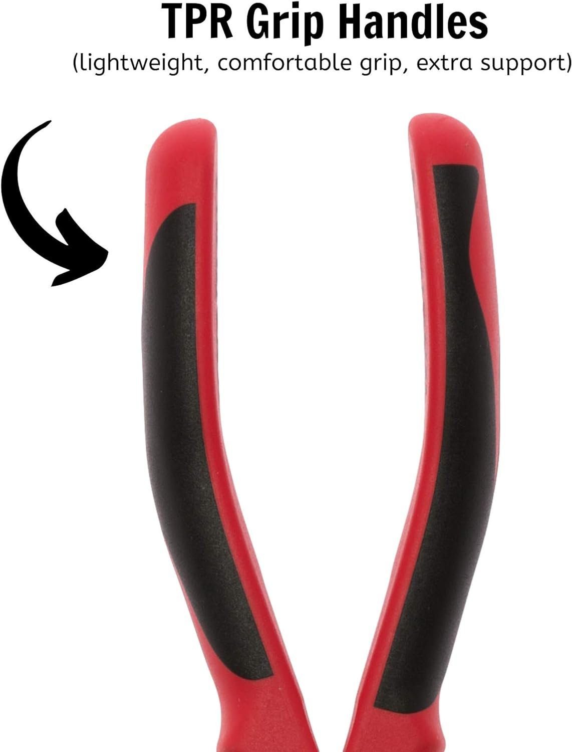 Teng Tools 8 Inch TPR Grip Long Nose Long Reach Pliers - MB461-8T, Chrome,Steel Teng Tools 8 Inch TPR Grip Long Nose Long Reach Pliers - MB461-8T, Chrome,Steel