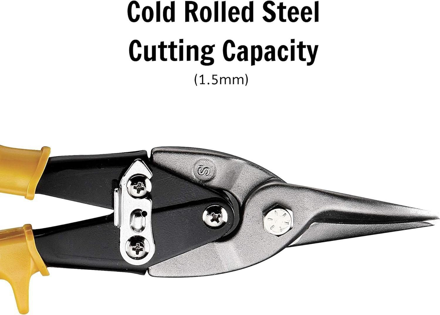 Teng Tools Aviation Tin Snips - Straight Cut High Leverage Tin Cutting Shears - 490W, Silver Teng Tools Aviation Tin Snips - Straight Cut High Leverage Tin Cutting Shears - 490W, Silver