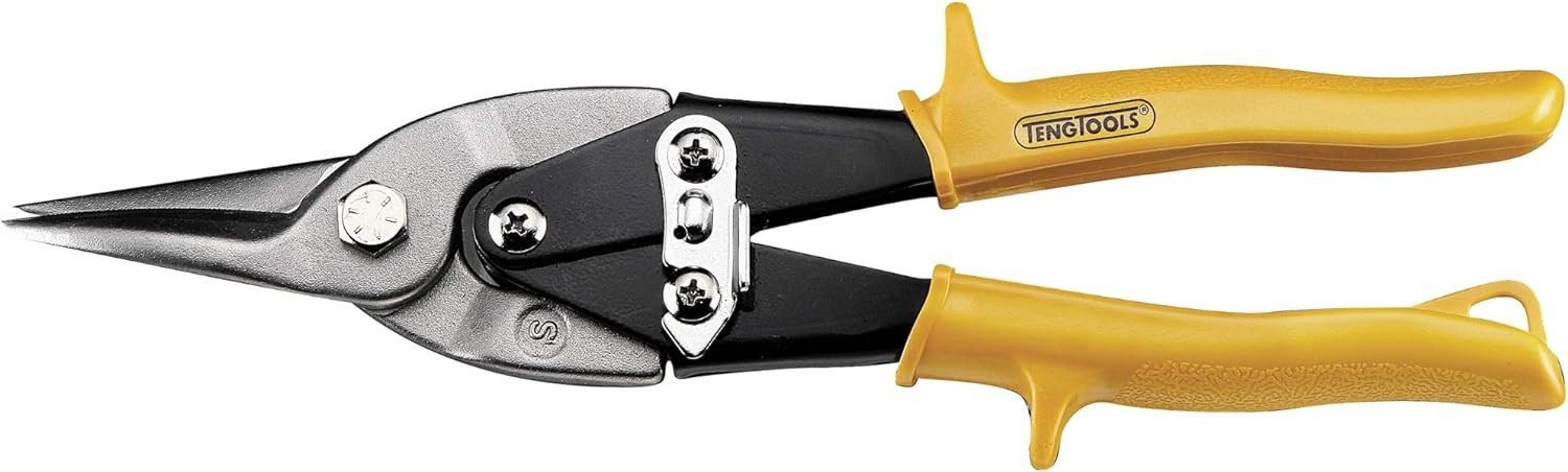 Teng Tools Aviation Tin Snips - Straight Cut High Leverage Tin Cutting Shears - 490W, Silver Teng Tools Aviation Tin Snips - Straight Cut High Leverage Tin Cutting Shears - 490W, Silver