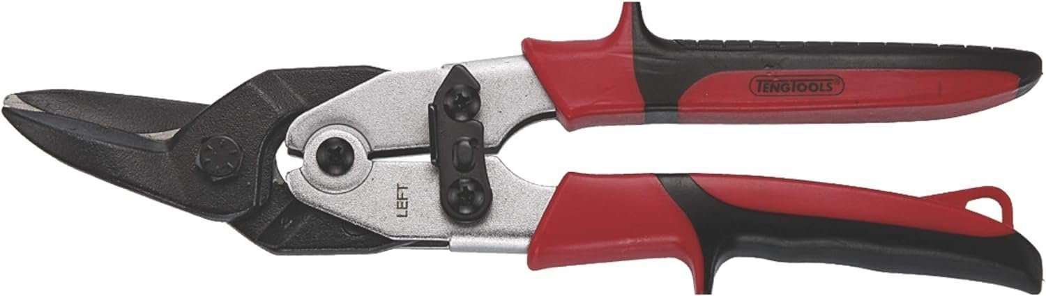 Teng Tools Aviation Tin Snips - Straight/Left Cut High Leverage Tin Cutting Shears - 492W