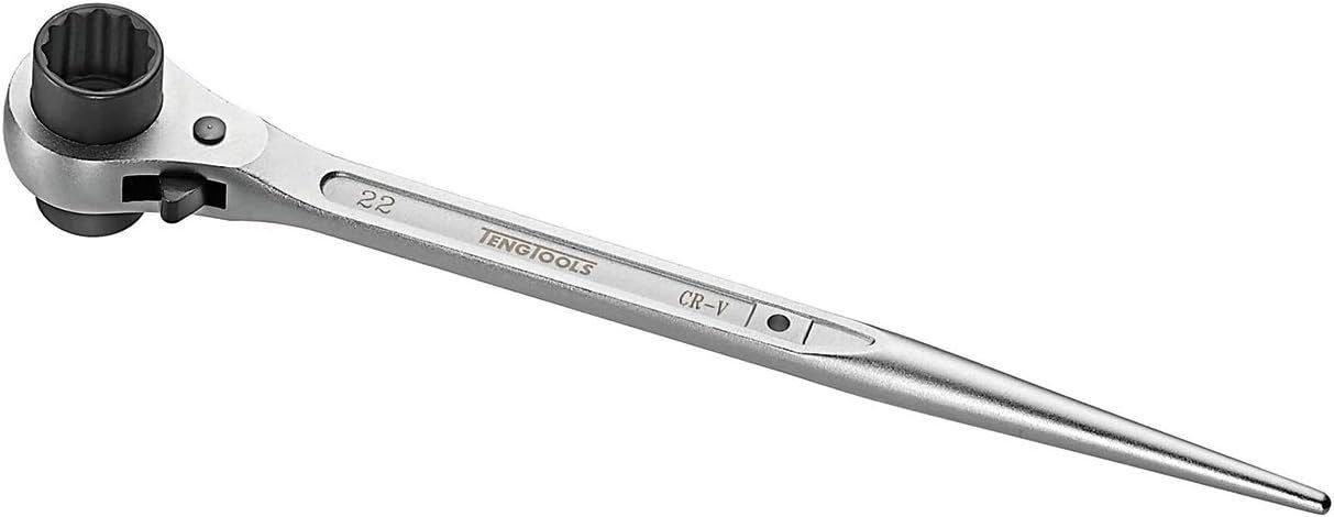 Teng Tools Ratcheting Podger Scaffold Wrench 19 x 22mm And 1.6 Metre Safety Wire Bundle, Silver Teng Tools Ratcheting Podger Scaffold Wrench 19 x 22mm And 1.6 Metre Safety Wire Bundle, Silver