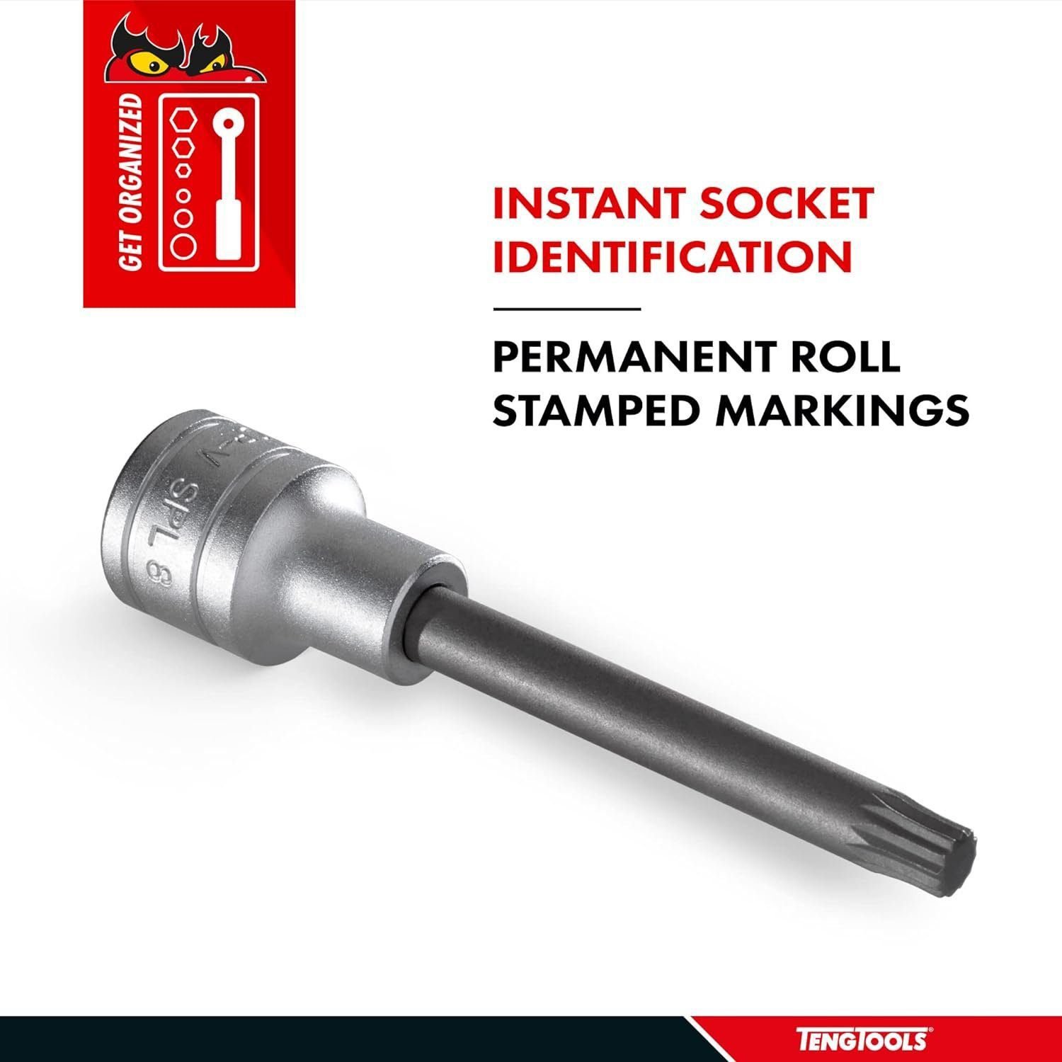 Teng Tools Size 10 XZN Triple Square Spline 1/2 Inch Drive Chrome Vanadium Socket | Mechanic Tool | Hand Tool - M122810-C