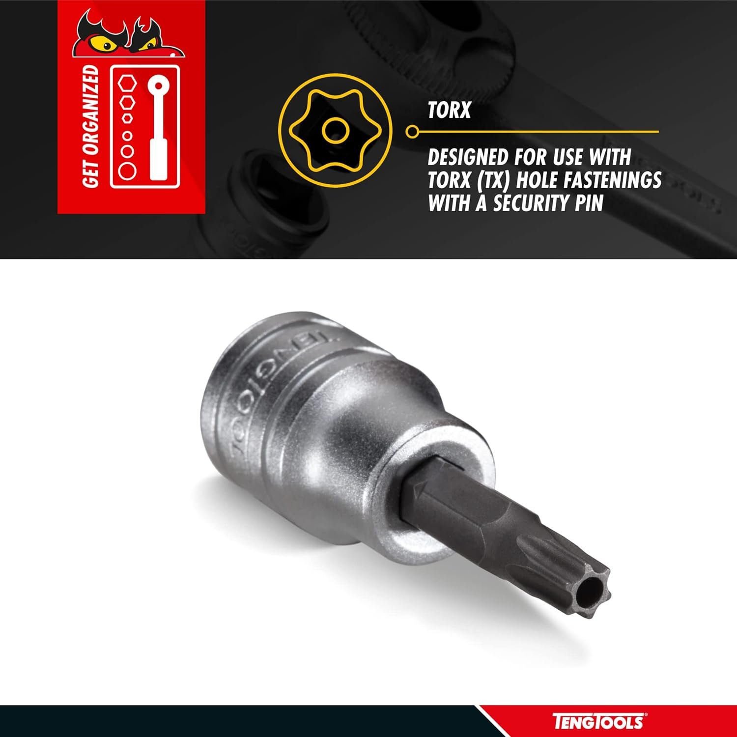 Teng Tools TPX30 3/8 Inch Drive Tamper Proof Torx TPX Chrome Vanadium Socket | Mechanic Tool | Hand Tool - M381230-C Teng Tools TPX30 3/8 Inch Drive Tamper Proof Torx TPX Chrome Vanadium Socket | Mechanic Tool | Hand Tool - M381230-C