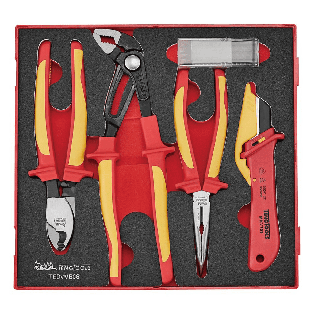 The Teng Tools 8 Piece 1000 Volt Insulated Mixed Plier Knife EVA Foam Tool Tray Review The Teng Tools 8 Piece 1000 Volt Insulated Mixed Plier Knife EVA Foam Tool Tray Review