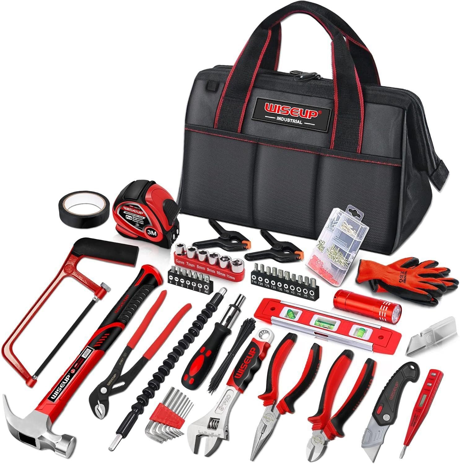 Tool Set for Men and Women Heavy Duty,Household Basic Tool Kit for Home Repairing,DIY,Woodworking with 10-Inch Wide Mouth Open Storage Bag Warm House Gift Tool Set for Men and Women Heavy Duty,Household Basic Tool Kit for Home Repairing,DIY,Woodworking with 10-Inch Wide Mouth Open Storage Bag Warm House Gift