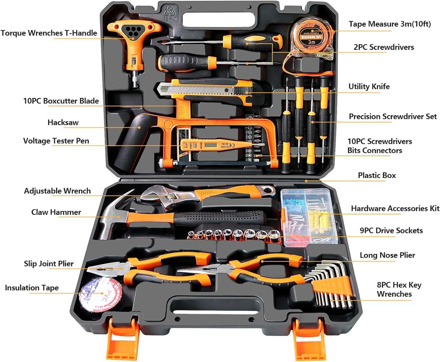 WEDTSERHA® 95 Pcs Tool Set, Home Repair Tool Kit,General Household/Car Toolkit With Portable Toolbox,Perfect for Homeowner DIY Projects,Small Tool Kit for Office College Repairs, Ideal Tools Gifts WEDTSERHA® 95 Pcs Tool Set, Home Repair Tool Kit,General Household/Car Toolkit With Portable Toolbox,Perfect for Homeowner DIY Projects,Small Tool Kit for Office College Repairs, Ideal Tools Gifts