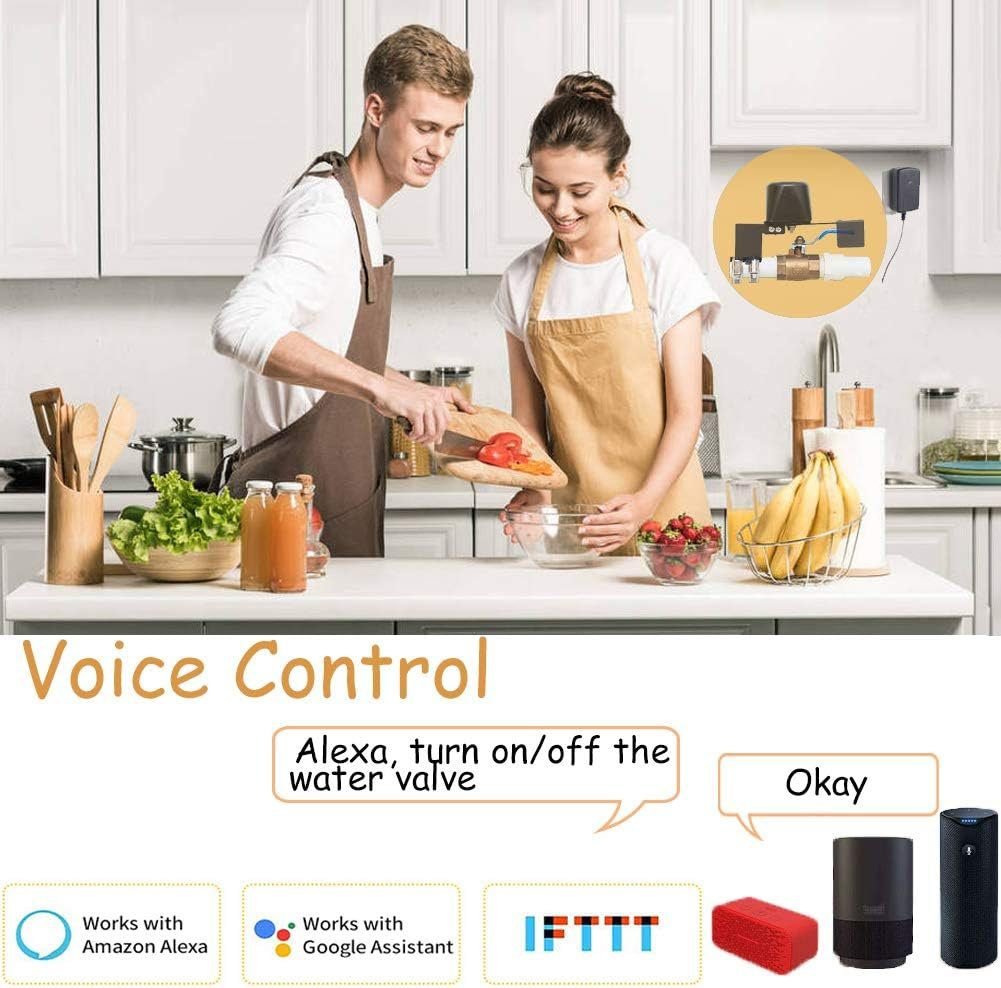 Wifi Water Valve, Upgrade Smart Water Valve Shut off, Automatic Ball Valve Watering Timer, Sprinkler Controller, Compatible With Alexa, Google and Application Program iOS/Android Wifi Water Valve, Upgrade Smart Water Valve Shut off, Automatic Ball Valve Watering Timer, Sprinkler Controller, Compatible With Alexa, Google and Application Program iOS/Android