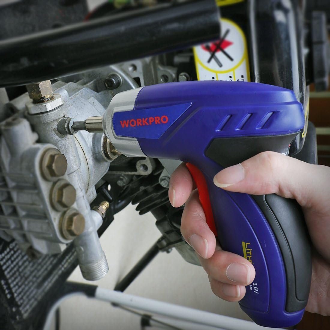 WORKPRO 125-Piece Household Tool Kit – 3.6V Rechargeable Screwdriver Home Repair Basic Tool Set With 13-Inch Easy Carrying Tools Bag, 125 PCS (W009068A) WORKPRO 125-Piece Household Tool Kit – 3.6V Rechargeable Screwdriver Home Repair Basic Tool Set With 13-Inch Easy Carrying Tools Bag, 125 PCS (W009068A)