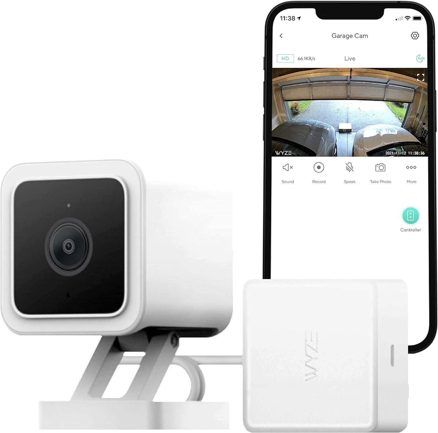 Wyze Smart Garage Door Opener w/built-in HD Video, Remotely Control Garage Door, 1080p HD Video w/Color Night Vision, Two-Way Audio Wyze Smart Garage Door Opener w/built-in HD Video, Remotely Control Garage Door, 1080p HD Video w/Color Night Vision, Two-Way Audio