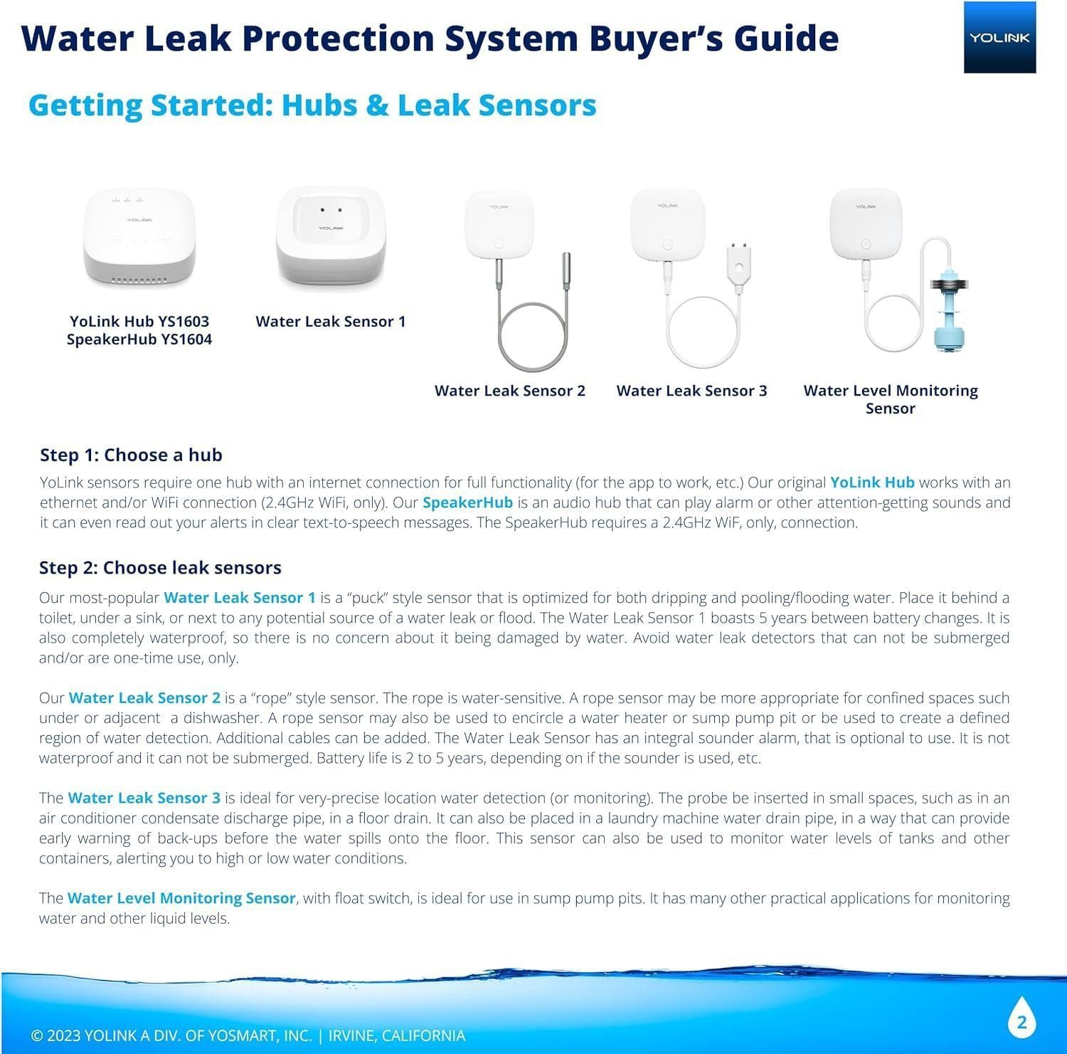 YoLink Smart Home Starter Kit: Hub 2-Pack Water Leak Sensor 1, LoRa Up to 1/4 Mile Open-Air Range, SMS/Text, Email Push Notifications, w/Alexa, IFTTT, Home Assistant YoLink Smart Home Starter Kit: Hub 2-Pack Water Leak Sensor 1, LoRa Up to 1/4 Mile Open-Air Range, SMS/Text, Email Push Notifications, w/Alexa, IFTTT, Home Assistant