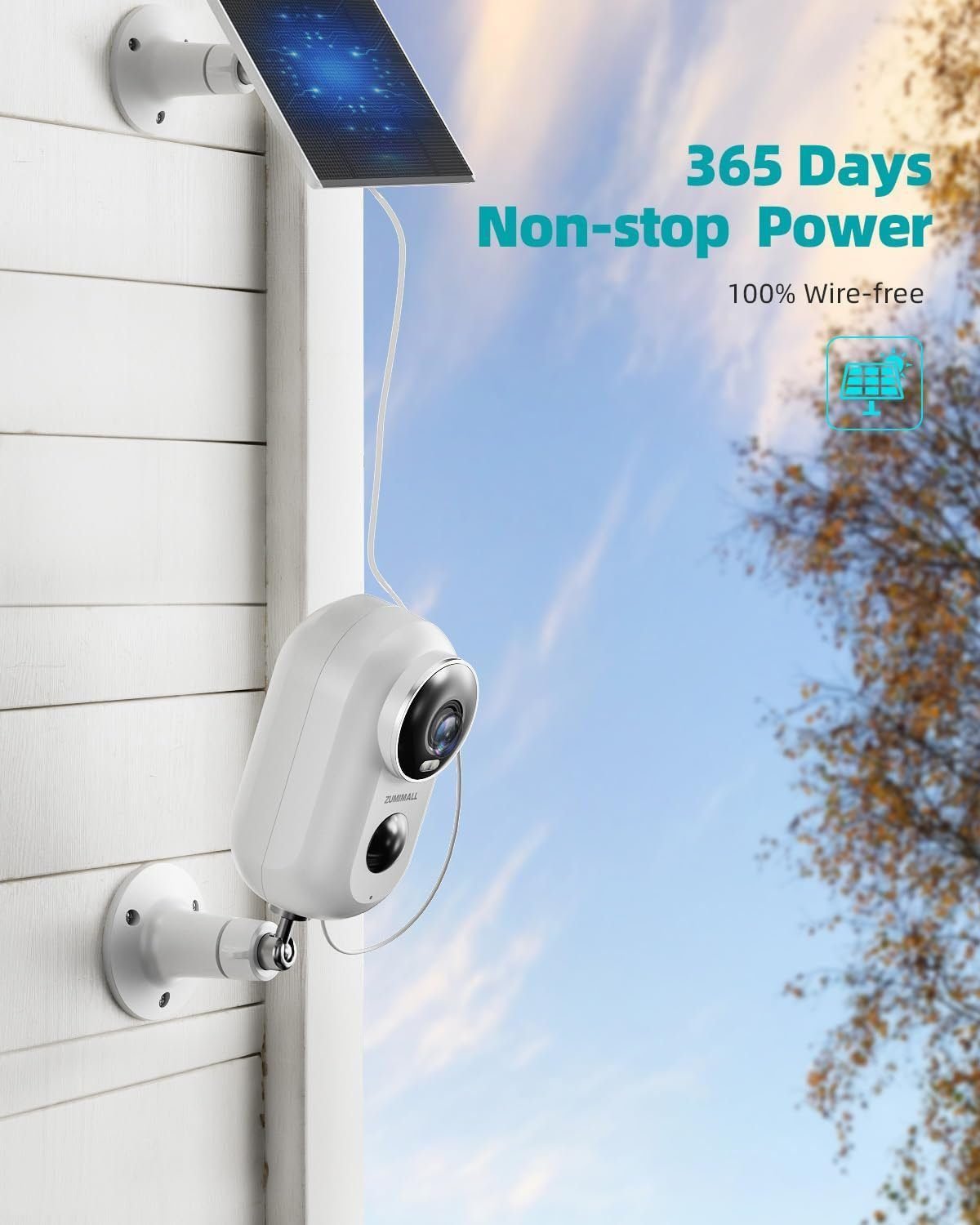 ZUMIMALL Security Cameras Wireless Outdoor with Magnetic Mount, 2.4G WiFi Outdoor  Indoor Battery Powered Camera for Home Security, 2K Color Night Vision/Siren/AI Detection/Cloud/SD(Type C Port)